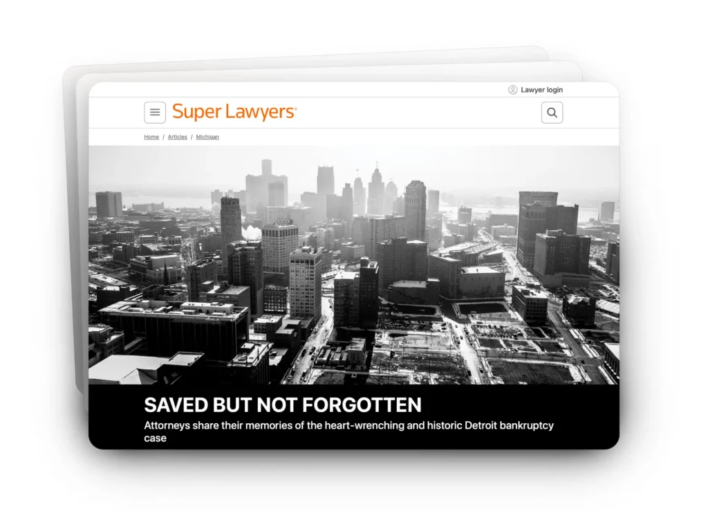Brian o’keefe featured in super lawyers on detroits historic bankruptcy case